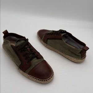 Michael Bastian Men's Brown Green Casual Shoes 11.5 leather beach vacation Y2K